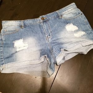F21 denim shorts